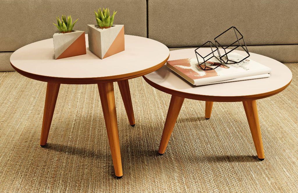 Mesa de centro para sala - Kit 2 unidades
